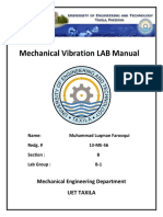 Mechanical Vibration LAB Manual: Mechanical Engineering Department Uet Taxila