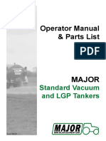 Operator manual and parts list for Major vacuum and LGP tankers