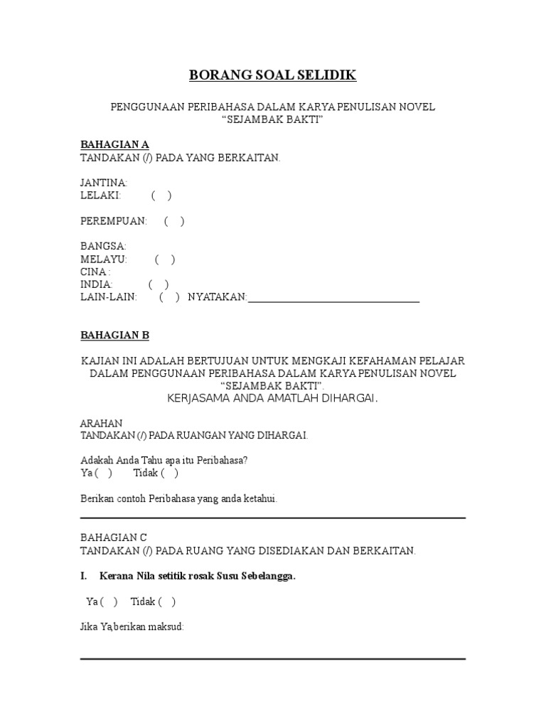 Borang Soal Selidik