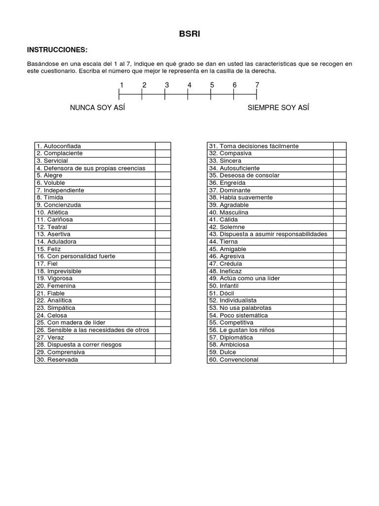 Bsri para Ellas | PDF