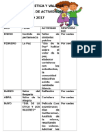 Cronograma Ética y Valores 2017