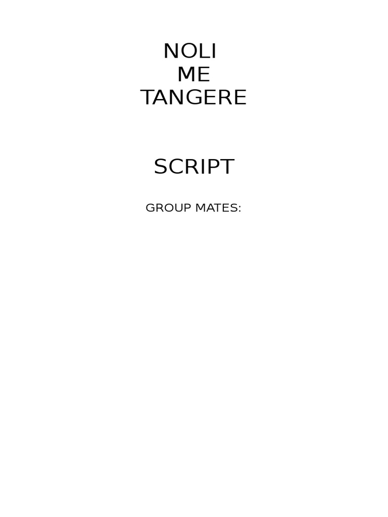 Noli Me Tangere Script | PDF