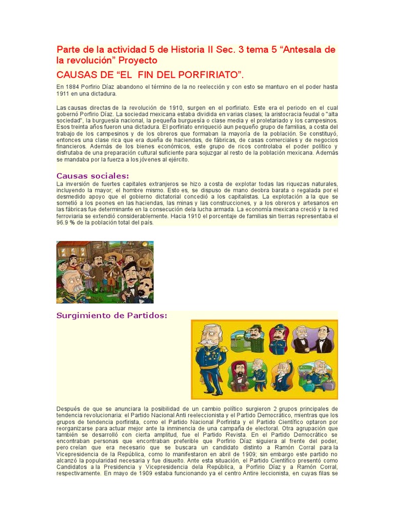 Causas del Fin del Porfiriato en México | PDF | México | Formas de gobierno