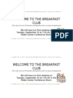 welcome to the breakfast club flyer