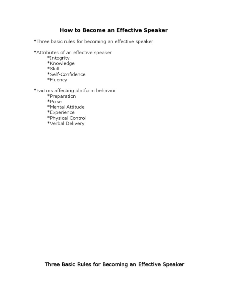 How To Become An Effective Speaker and Writer Word | PDF | Gesture ...