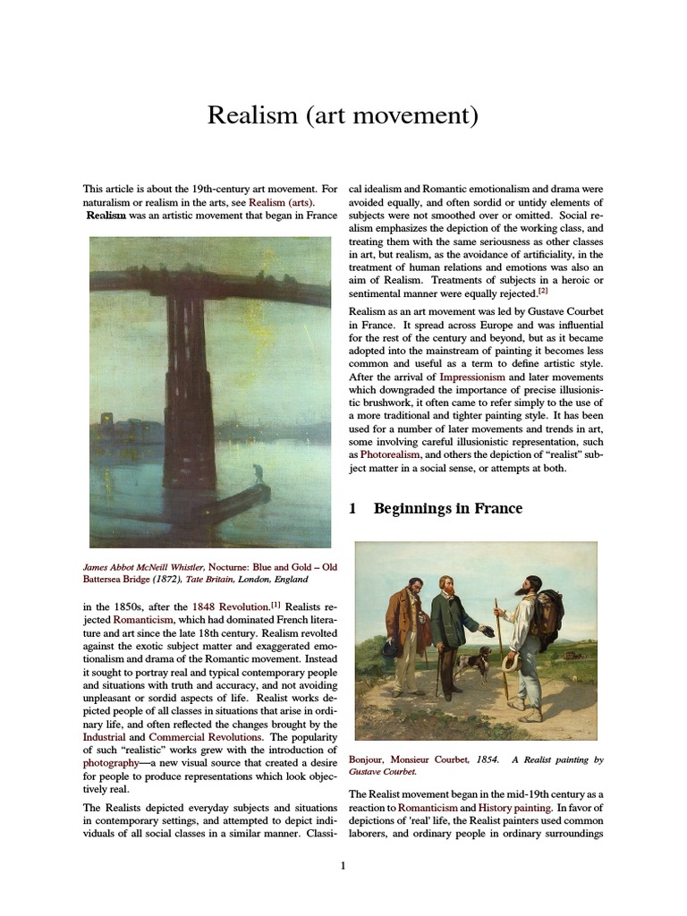 Realism (Art Movement) | PDF | Realism (Arts) | Art Criticism