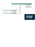 Item ID Item Price Units Subtotal: Tax Rate Shipping Cost