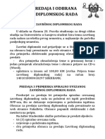 Postupak Za Predaju Zavrsnog Diplomskog Rada PDF