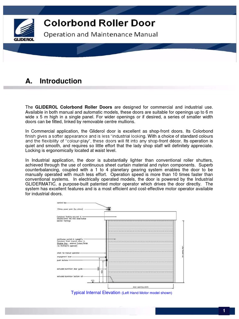 Gliderol Doors Operation Manual PDF Door Switch