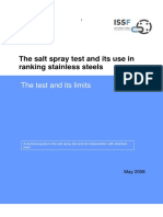The Salt Spray Test and Its Use in Ranking Stainless Steels