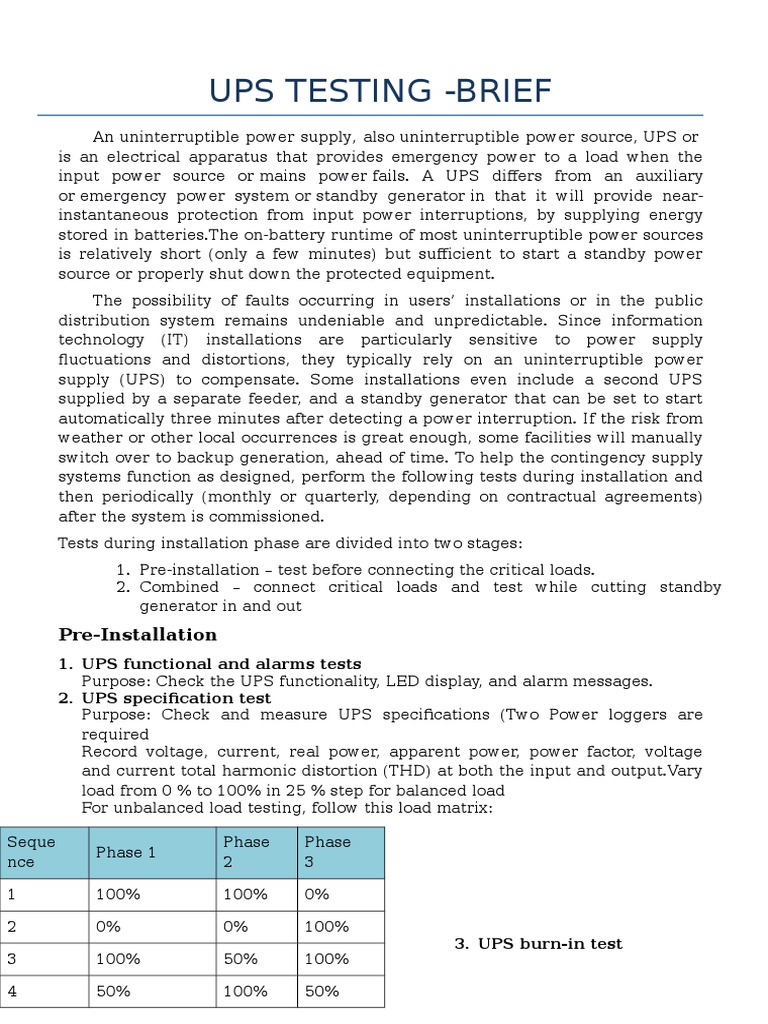 Ups Testing Report Electronics Manufactured Goods