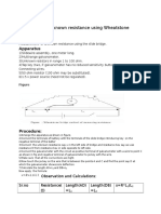 To Determine Unknown Resistance Using Wheatstone Bridge: Experiment#3