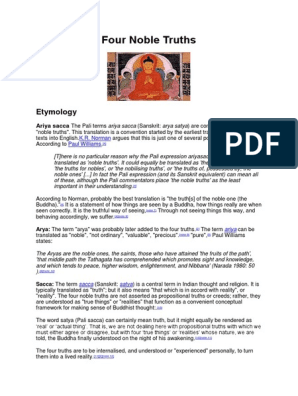 Four Noble Truths In Buddhism Pdf Four Noble Truths Noble Eightfold Path