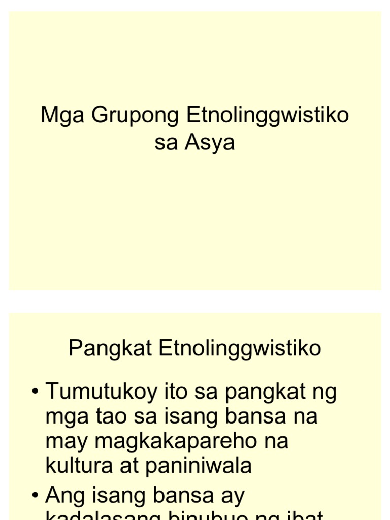 Mga Grupong Etnolinggwistiko Sa Asya