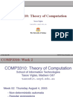 COMP3310 Theory of Computation Notes - Regular Languages, Pumping Lemma