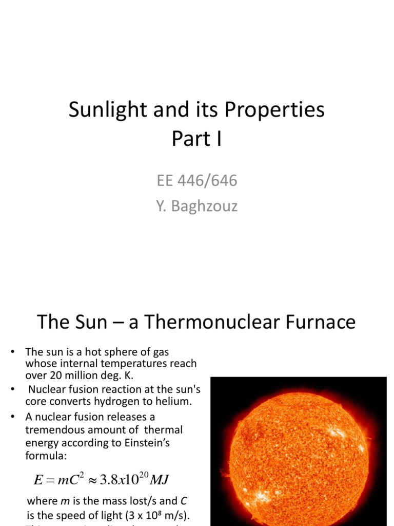 Properties and Spectrum of Sunlight | PDF | Atmosphere | Atmosphere Of ...
