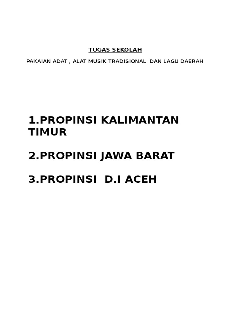 Pakaian Adat Kalimantan Jawa Aceh