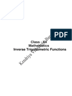 Inverse Trigonometric Functions: Class - XII Mathematics