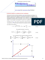 Continuity Equation in Cylindrical Polar Coordinates