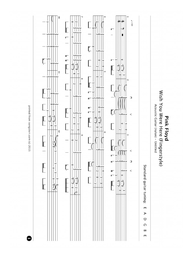 Wish You Were Here (Fingerstyle) Tab by Pink Floyd _ Songsterr Tabs