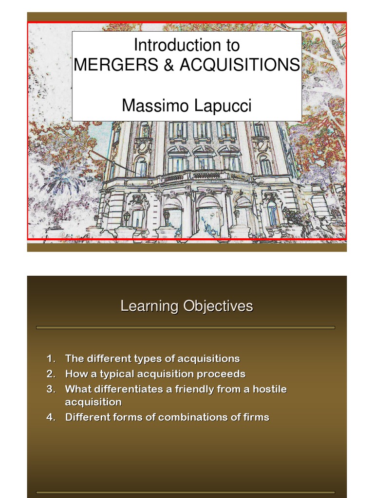 Mergers & Acquisitions Overview Guide | PDF | Takeover | Mergers And ...