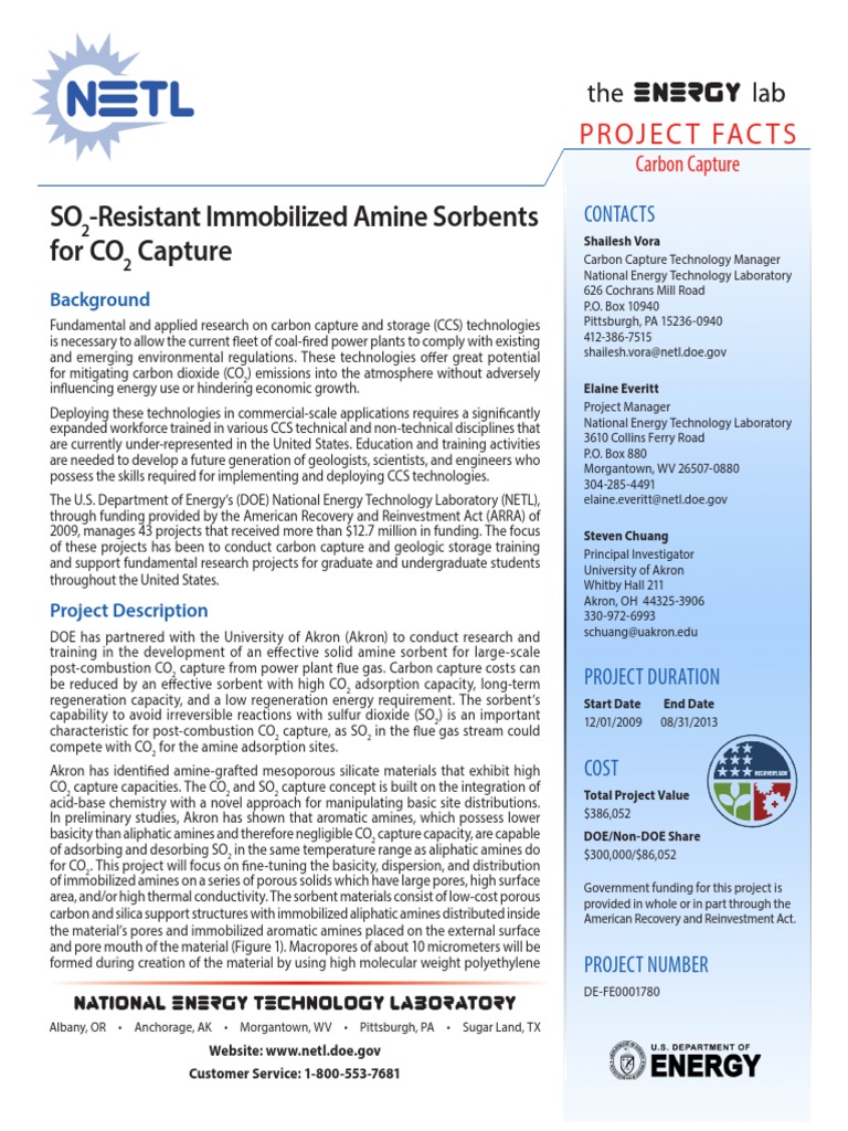 Immobilized Amine Sorbents | PDF | Carbon Capture And Storage | Adsorption