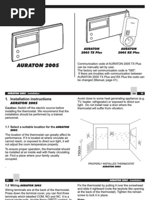 Auraton 2005 2005txplus En | PDF | Thermostat | Electrical Connector