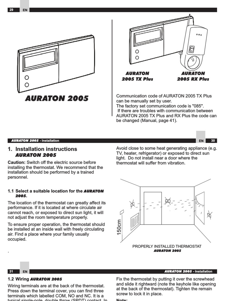 Auraton 2005 2005txplus En | PDF | Thermostat | Electrical Connector
