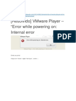 VMWARE_Error While Powering on Internal Error