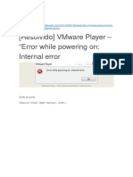 VMWARE - Error While Powering On Internal Error
