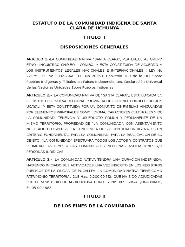 Introducir 47+ imagen modelo de estatutos de comunidades indigenas