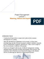 Project Management Lecture 1 Meaning, Nature and Importance