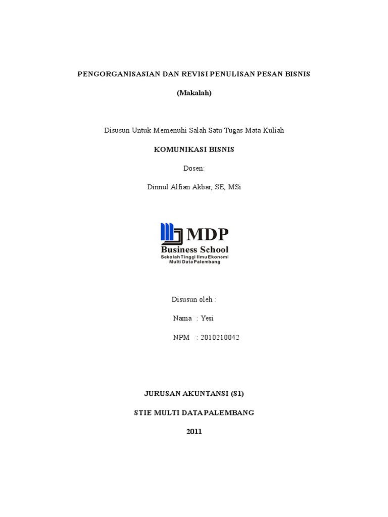 Contoh Surat Bisnis Direct Approach - SuratMenyurat.net
