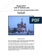 Russia 2010 Worth A Tactical Look: An Investor's Guide To The Risks and Opportunities in 2010