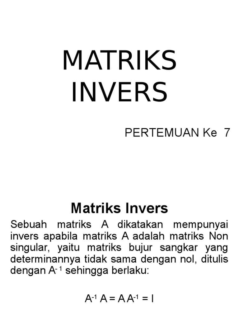 Matriks Invers dan Metodenya | PDF