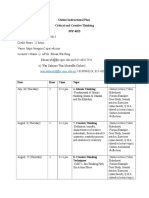 Online Instructional Plan Critical and Creative Thinking PPP 4023