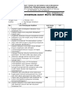 Checklist Audit Mutu Internal