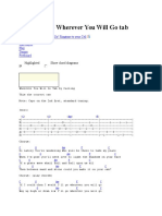 The Calling - Wherever You Will Go Tab: Tab Player Play Tempo Fretboard