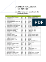 Daftar Harga Sewa Tenda