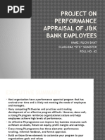 Project On Performance Appraisal of J&K Bank Employees