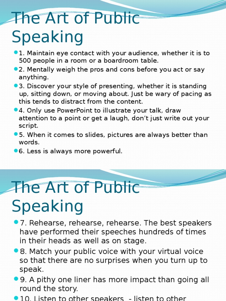The Art of Public Speaking PDF Public Speaking Cognitive Science