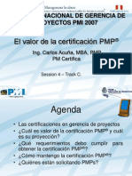 Valor PMP PMI Peru Congreso 2007