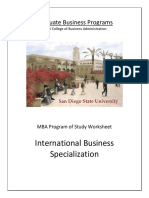 SDSU International Business Specialization