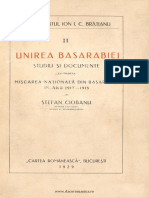 Unirea Basarabiei Studiu Şi Documente Cu Privire La Mişcarea Naţională Din Basarabia În Anii 1917-1918 PDF