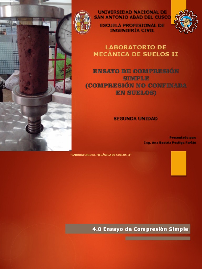 Suelos II - Clase N - 04 .Compresión Simple 2 | PDF | Mecánica de ...