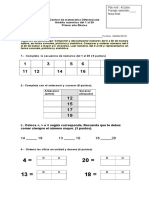 Prueba Números Hasta El 20 Diferenciada