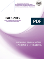JUSTIFICACIONES PAES 2015 LENGUAJE Y LITERATURA.pdf