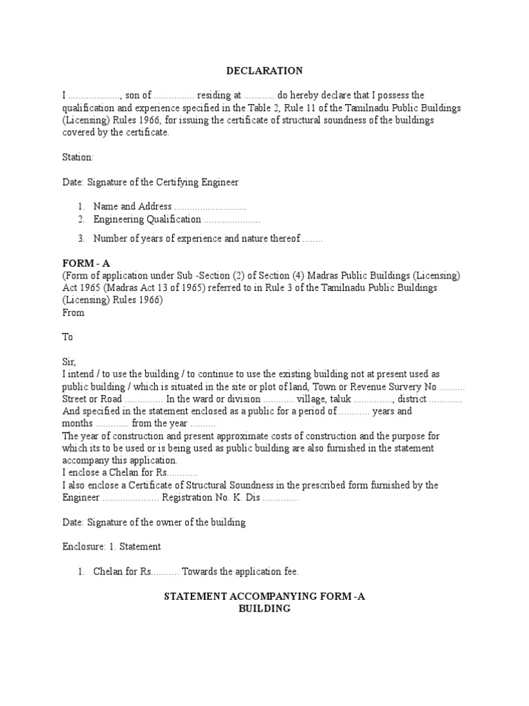 Stuctural DECLARATION | PDF