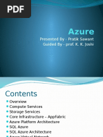 Azure: Presented by - Pratik Sawant Guided by - Prof. K. K. Joshi