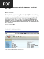 Authorization for Entering Manual Conditions